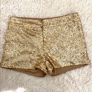 Gold Sequin Shorts
